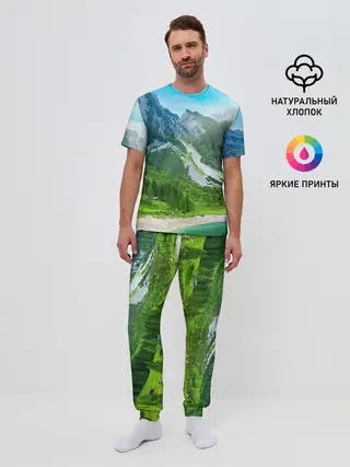 Мужская пижама с брюками / Альпийские горы