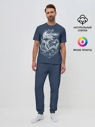 Мужская пижама с брюками / Кракен