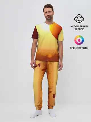 Мужская пижама с брюками / Город в пустыне