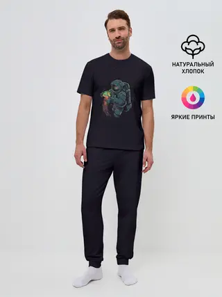 Мужская пижама с брюками / Космонавт