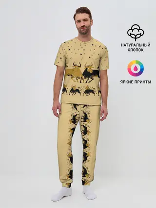 Мужская пижама с брюками / год быка
