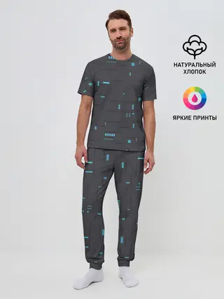 Мужская пижама с брюками / Супер броня