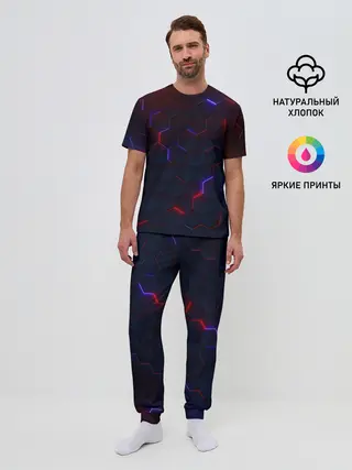 Мужская пижама с брюками / Light Background