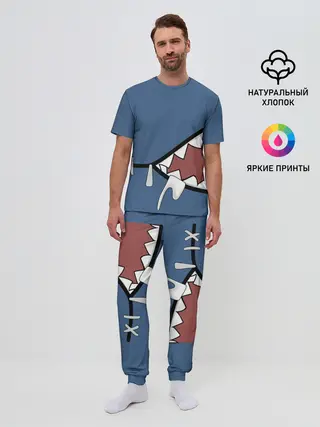Мужская пижама с брюками / Акула gawr gura