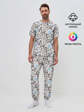 Мужская пижама с брюками / Барбершоп