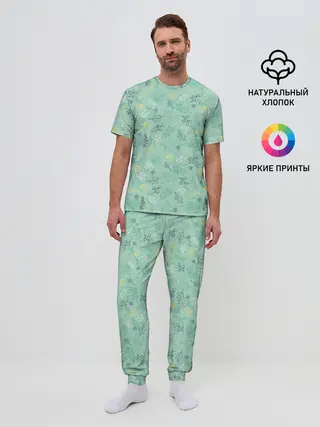 Мужская пижама с брюками / Гербарий