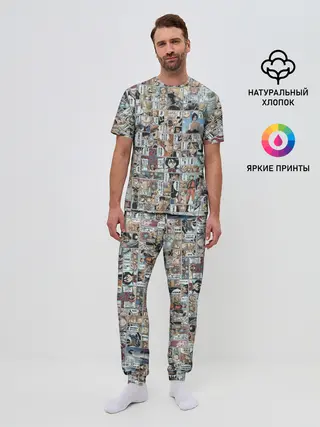 Мужская пижама с брюками / MANGA PATTERN
