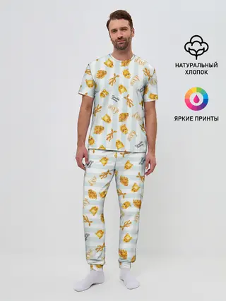 Мужская пижама с брюками / Baked Goods Pattern