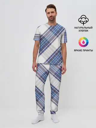 Мужская пижама с брюками / Шотландка | Scottish | Tartan