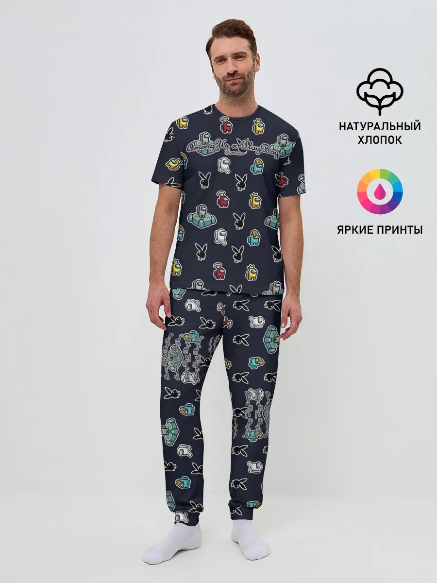 Мужская пижама с брюками / PlayBoy x Among Us monogram