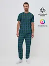 Мужская пижама с брюками / Клетка
