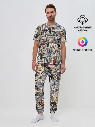 Мужская пижама с брюками / GTA Sticker Bombing