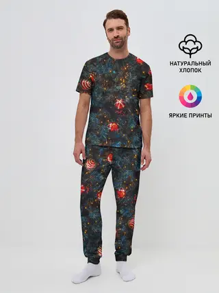 Мужская пижама с брюками / Новый Год