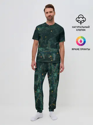 Мужская пижама с брюками / Елка