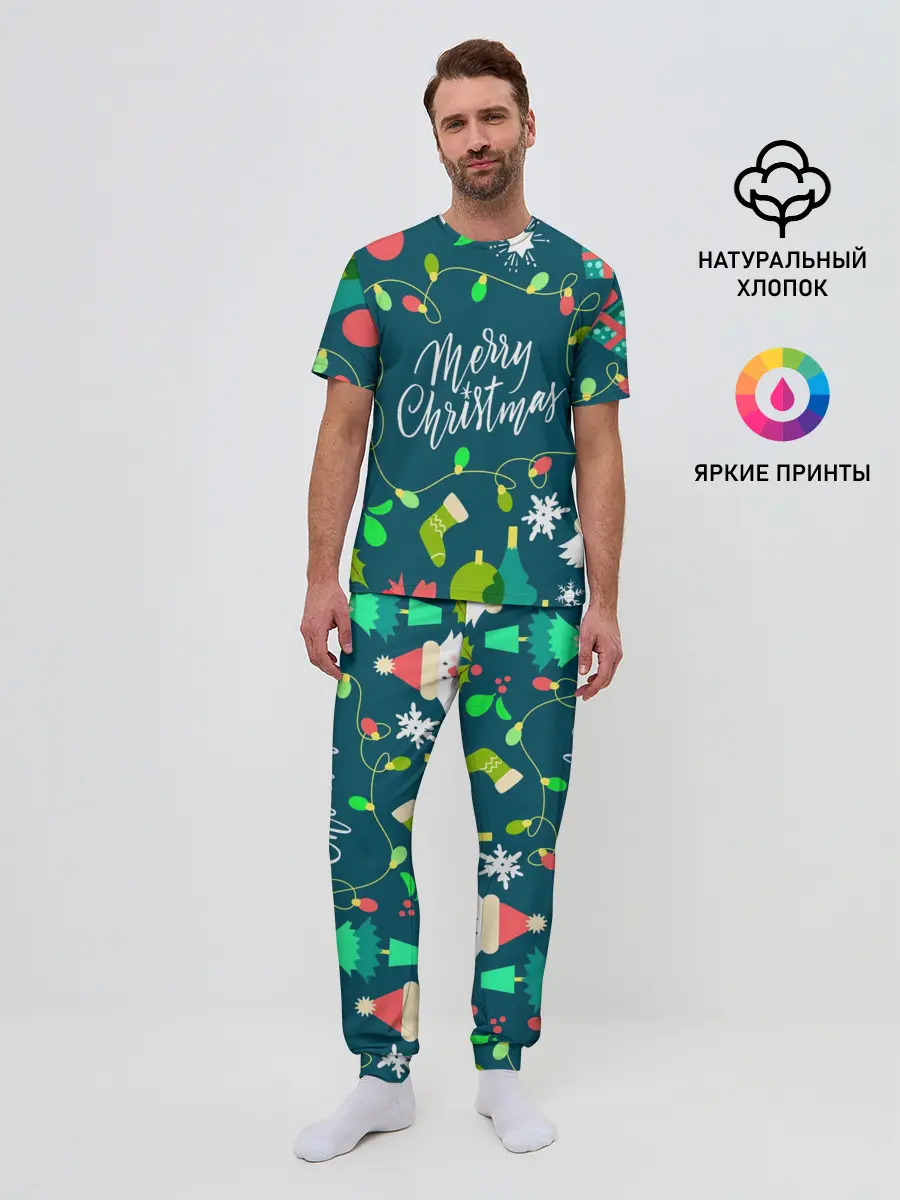 Мужская пижама с брюками / Merry Christmas