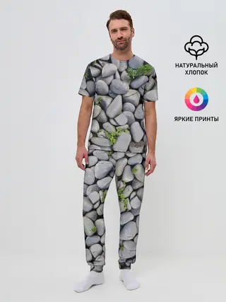 Мужская пижама с брюками / Камни