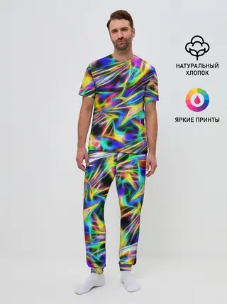 Мужская пижама с брюками / Космическая хризонтема