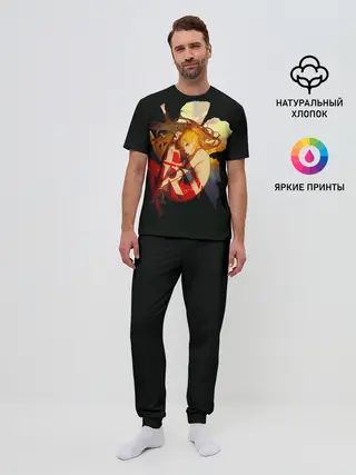 Мужская пижама с брюками / Аска Евангелион Nerv