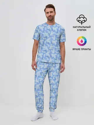 Мужская пижама с брюками / Новый Год
