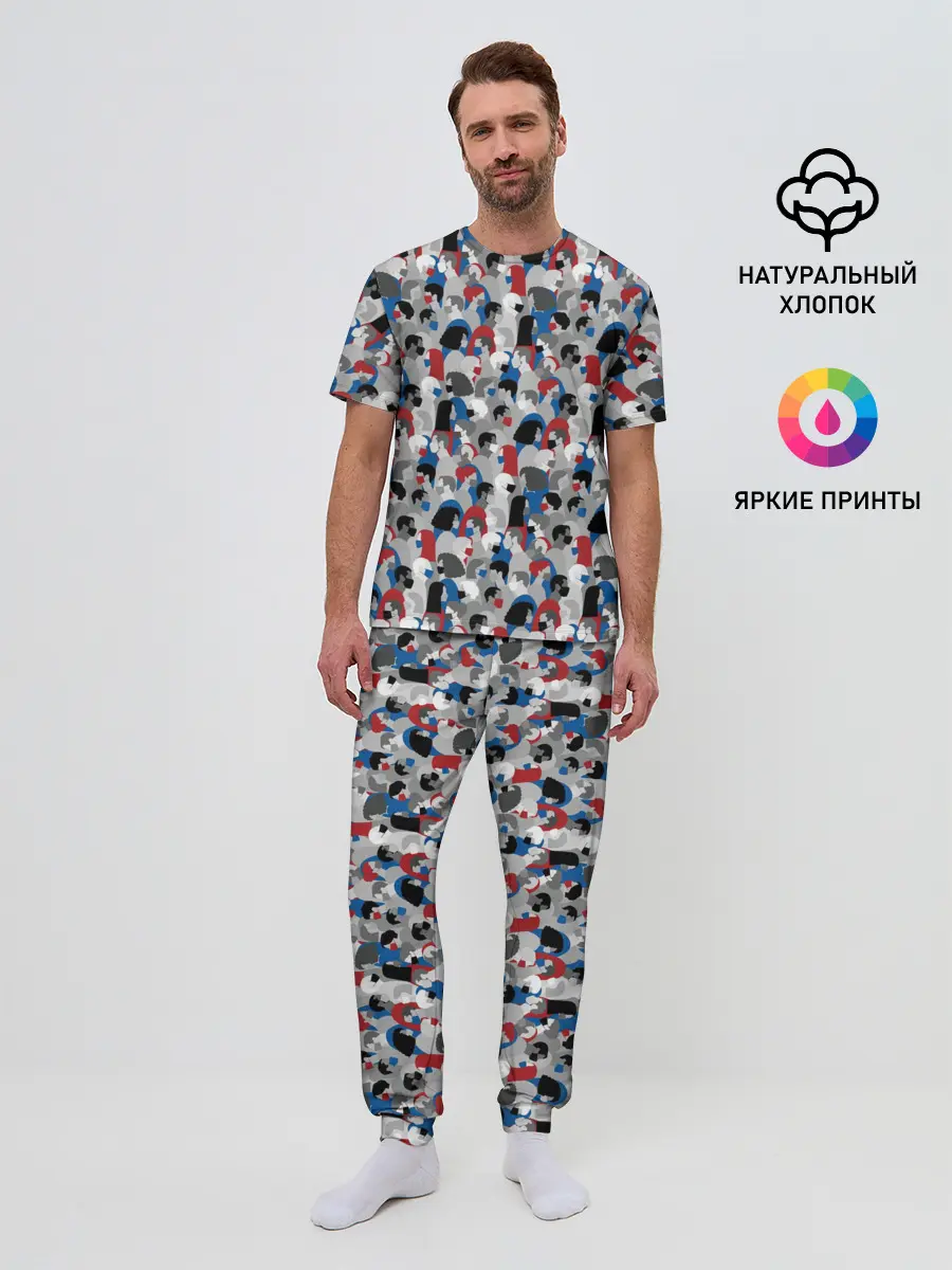 Мужская пижама с брюками / Коронавирус