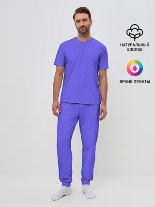 Мужская пижама с брюками / Грибосизое Настроение
