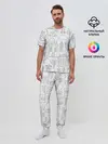 Мужская пижама с брюками / Нарисованный город