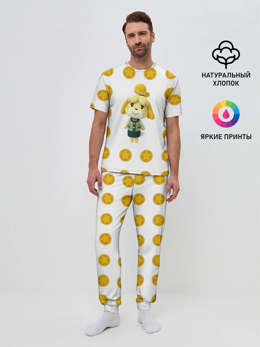 Мужская пижама с брюками / Animal crossing - Isabelle