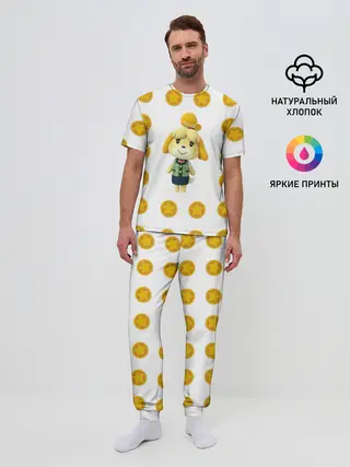 Мужская пижама с брюками / Animal crossing - Isabelle