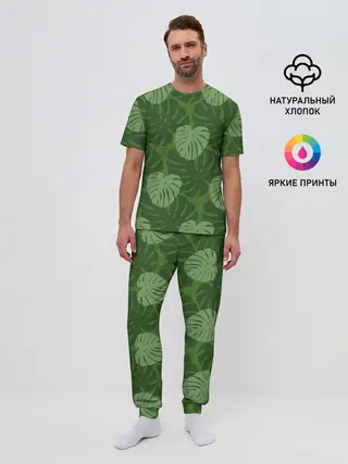 Мужская пижама с брюками / Лист