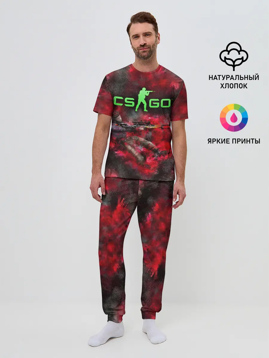 Мужская пижама с брюками / CS GO Red heat