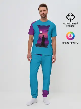 Мужская пижама с брюками / Гинтоки кот