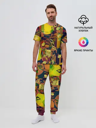 Мужская пижама с брюками / Музыкальный глитч