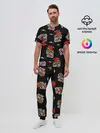 Мужская пижама с брюками / Японский стиль - тигры