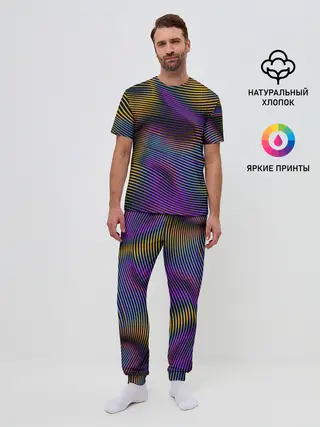 Мужская пижама с брюками / Современная абстракция