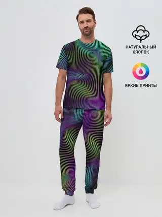 Мужская пижама с брюками / Современная абстракция