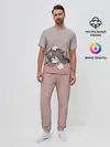 Мужская пижама с брюками / малышка спит ушки котики