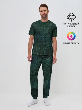 Мужская пижама с брюками / Хвойная нежность