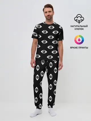Мужская пижама с брюками / Глаза
