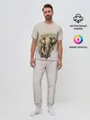 Мужская пижама с брюками / акварельный слон брызги