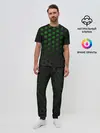 Мужская пижама с брюками / Зелёные соты 3D