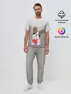 Мужская пижама с брюками / французский бульдог сердечко