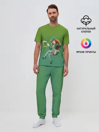 Мужская пижама с брюками / девушка вечеринка на Патрика
