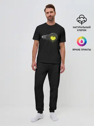 Мужская пижама с брюками / Сердце в лампе
