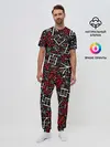 Мужская пижама с брюками / КИТАЙСКИЕ ИЕРОГЛИФЫ