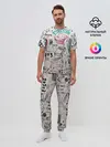 Мужская пижама с брюками / учеба узор