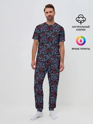 Мужская пижама с брюками / Рыбы