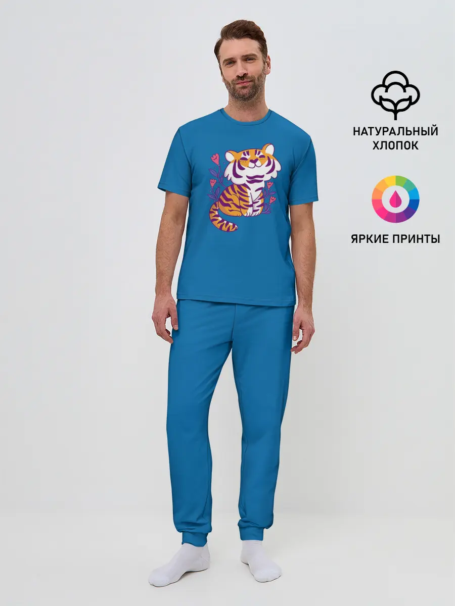 Мужская пижама с брюками / Тигр