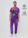 Мужская пижама с брюками / Retrowave Neon Dinosaur