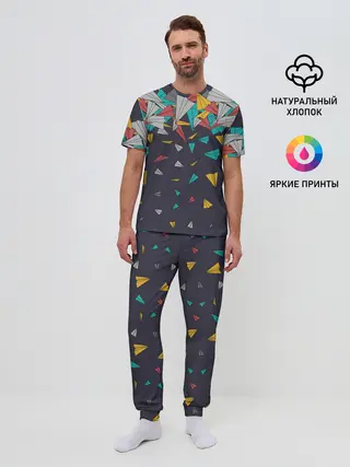 Мужская пижама с брюками / Самолётики