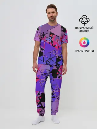 Мужская пижама с брюками / Треугольники
